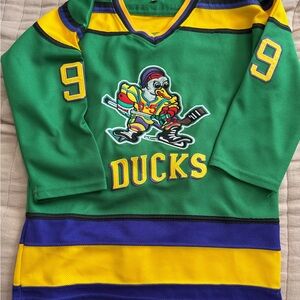 Ducks Kids Hockey Jersey - Green and Yellow